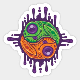 Trippy Drippy Frog Yin Yang Sticker